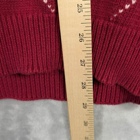 Vintage Payne Stewart Sweater Mens XLT Red Argyle Long Sleeve Pullover Cotton - Picture 4 of 11